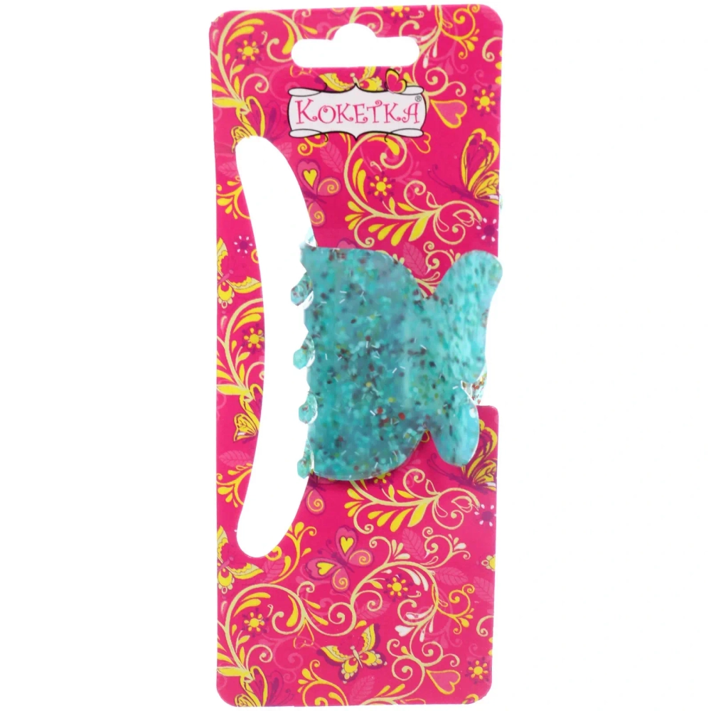 Заколка-краб для волос « ЭЙФОРИЯ ФЛО», нинель, микс 6 цветов, 4,7см (блистер Кокетка)