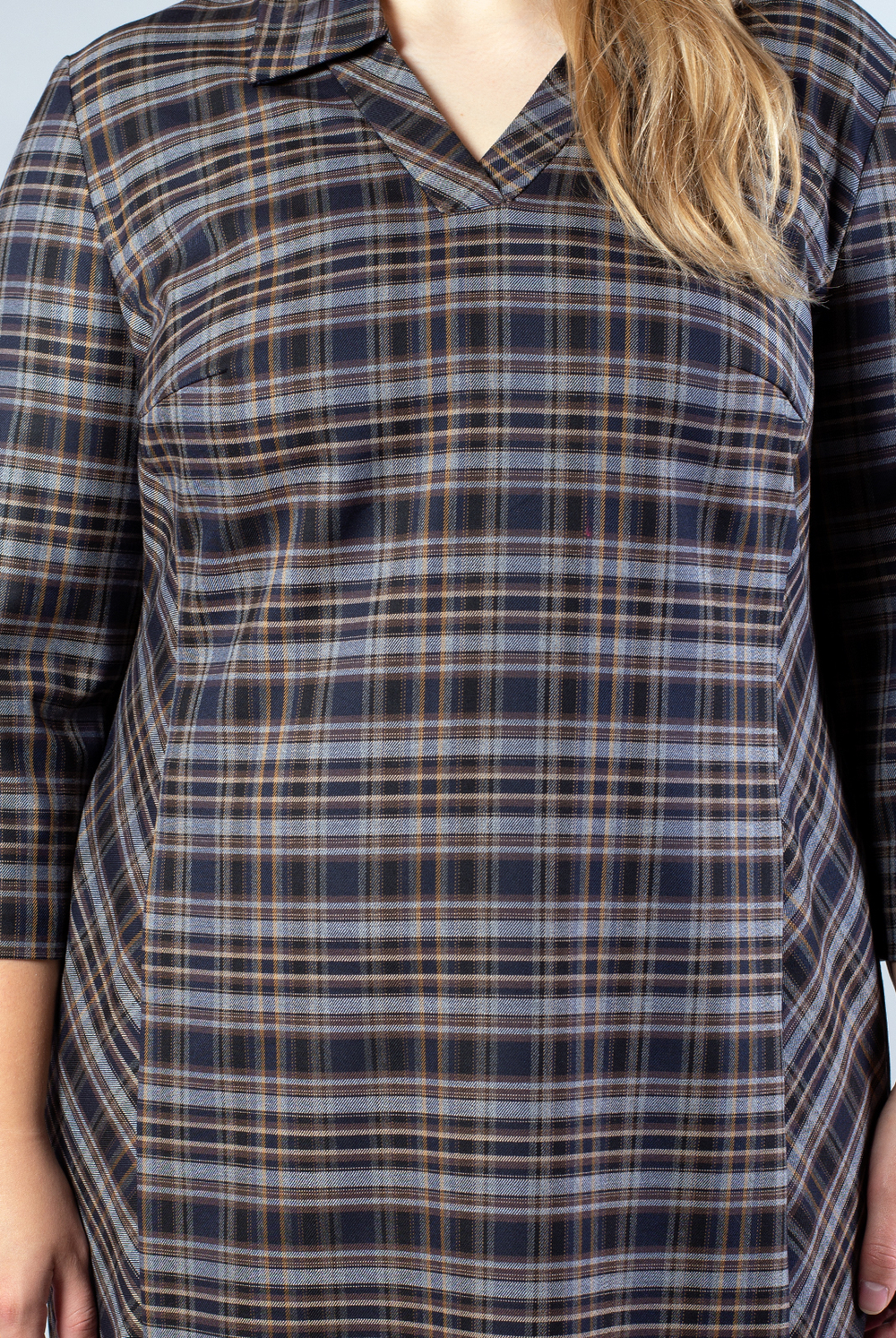 Платье женское 3811АП, синяя серая кл #406ССК053811АП