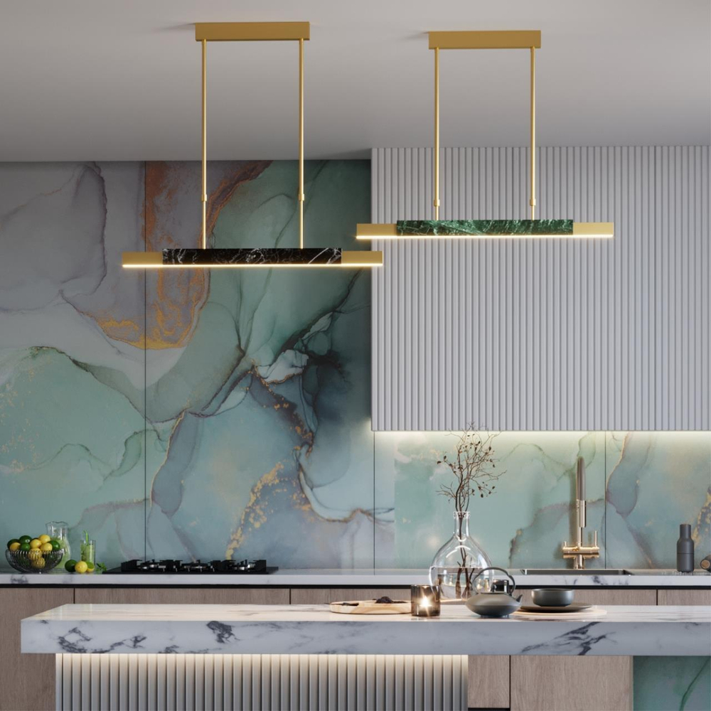 4360/25L MIDCENT ODL24 129 изумрудный мрамор/антич.бронза/металл/акрил Подвесной светильник IP20 LED 25W 3000K 220V MARMI