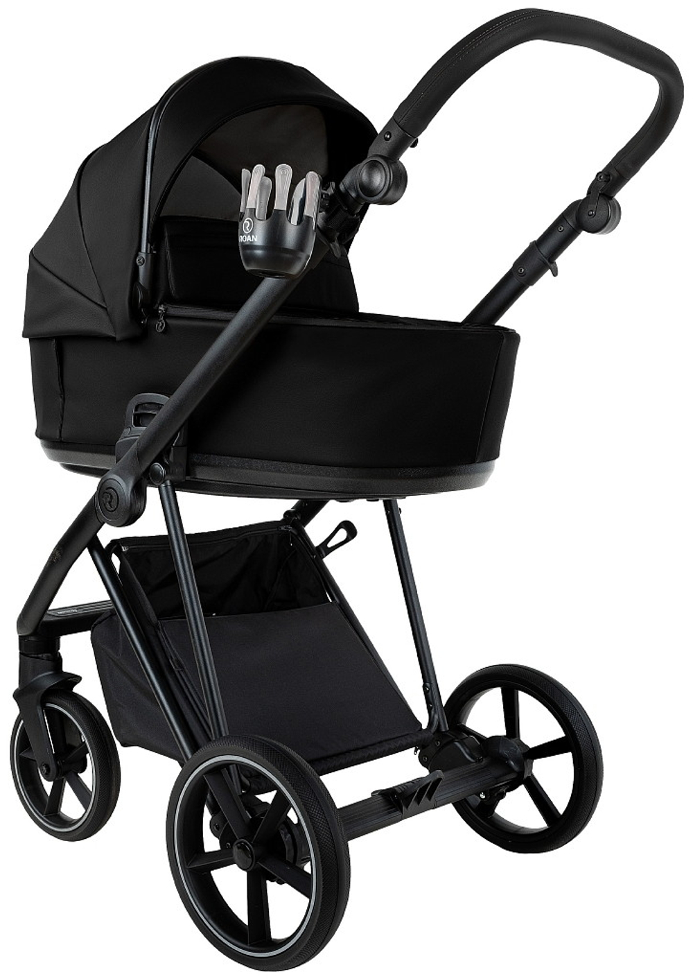 Детская коляска Roan Sol Vintage Leather 2.0 3 в 1 с автокреслом Pituso Santiso Pro Black SL/10/L Black/Black/руч.Черный