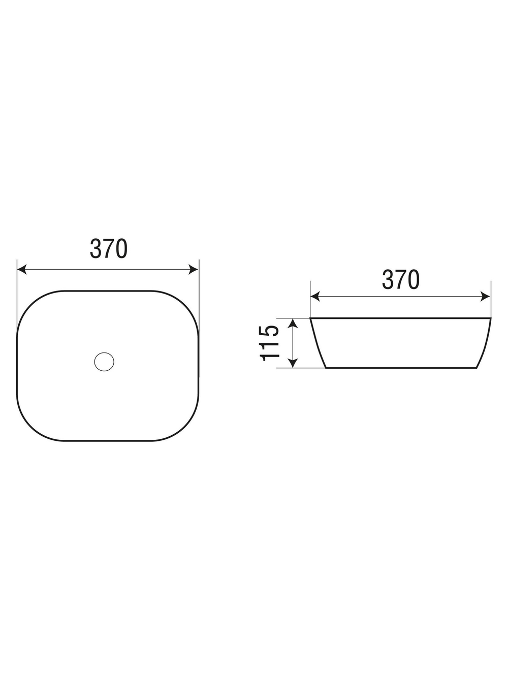 Раковина накладная (матовая черная) WeltWasser WW  ELBACH 2184 MB 370х370х115