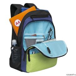 Çanta \ Bag \ RU-330-3 Рюкзак (/3 черный - голубой)