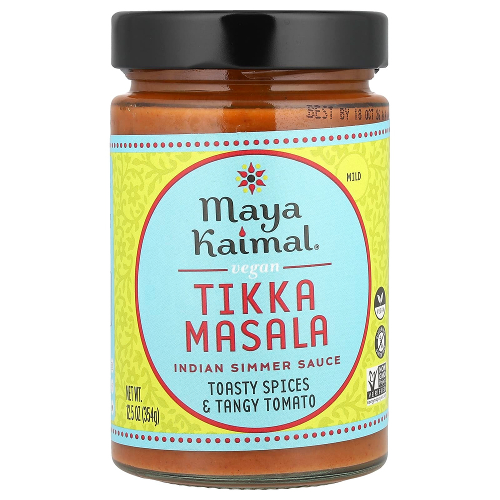 Maya Kaimal, Vegan Tikka Masala, индийский соус на медленном огне, мягкие поджаренные специи и острый томат, 354 г (12,5 унции)