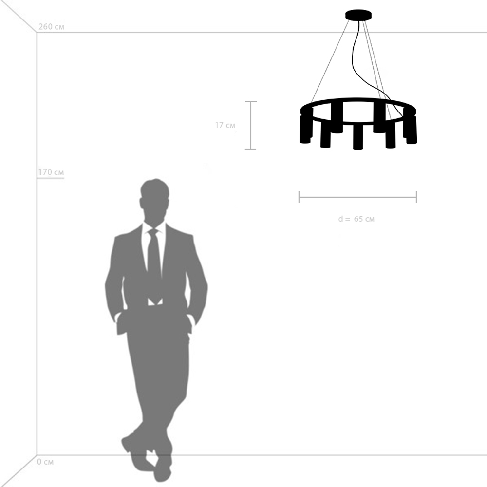 718093 Люстра ROMA 9х28W GU10 (led) ШАМПАНЬ