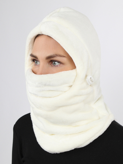 Женская шлем- балаклава велсофт "PRIVAL" цвет слоновой кости