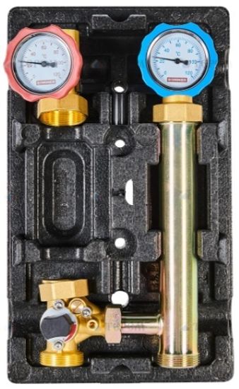 Насосная группа Rommer 1" левая с 3-х ходовым приводным смесителем (RDG-1003-012501)