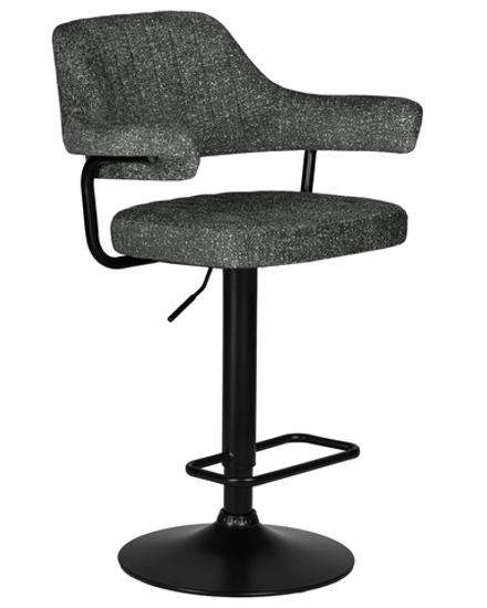 Стул барный DOBRIN CHARLY BLACK, серый твид (LEO11)