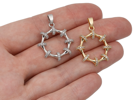 Подвеска "Fantasy" 23мм, со стразами