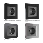 Розетка с заземлением (графит рифленый) W1171004