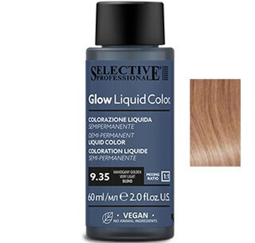 Glow Liquid Color Жидкий тонирующий краситель для волос "Glow Liquid Color", тон 9.35, 60 мл.