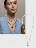 Колье "Pure" White Very Long из перламутра Silver