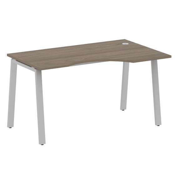 Metal System Стол криволинейный правый на А-образном м/к БА.СА-2 (R) Вяз Благородный/Металл Серый 14