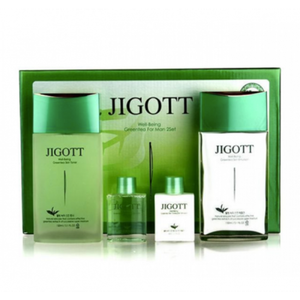 Набор, для ухода за мужской кожей с экстрактом Зеленого Чая/ Well-Being Green Tea Homme Skin Care 2 S, JIGOTT, 360 г.