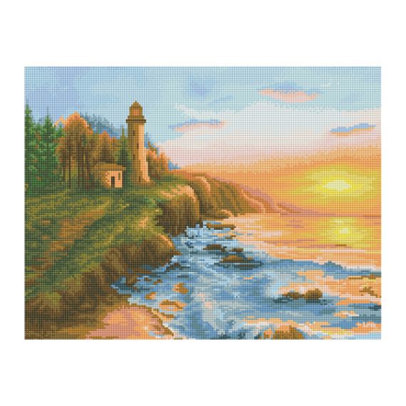 Almaz qaşlarla mozaika \ Алмазная мозаика \ Diamond painting Алмазная мозаика ТРИ СОВЫ "Старый маяк", 40*50см, холст на деревянном подрамнике, картонная коробка