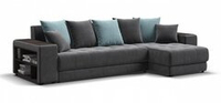 Угловой диван Дубай Велюр Монолит серый, Велюр Монолит аква