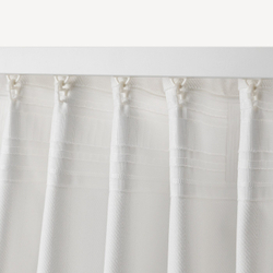 IKEA TIBAST  (ИКЕА ТИБАСТ)  -  Штора, 2 шт, на ленте/белая, 145x300 см