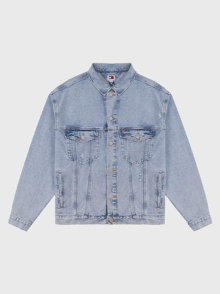 Джинсовая куртка Tommy Jeans Oversized Fit Flag Trucker Denim Light