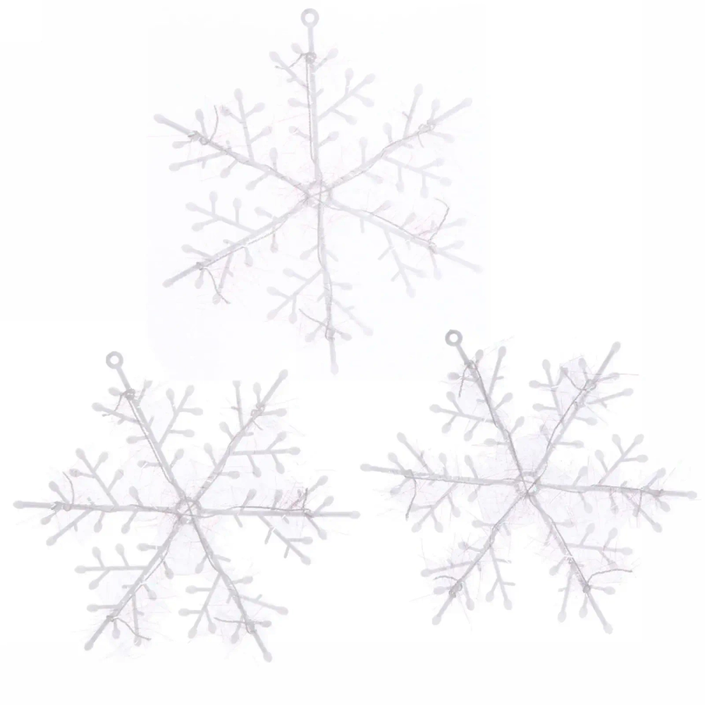 Украшение новогоднее «Снежинка» 13 см (набор 3 шт), Белый