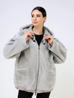 Дубленка зимняя двухсторонняя шуба с капюшоном