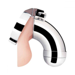 Серебристая сплошная клетка для фаллоса Total Submission Cage (Цвет: серебристый)