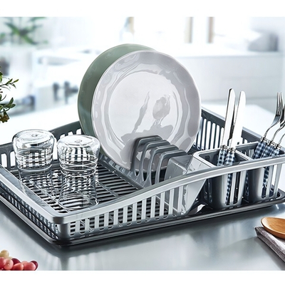 Сушка для посуды "Степ" маленькая черная-серебро