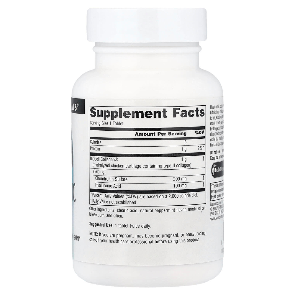 Source Naturals, Гиалуроновая кислота, 100 мг, 30 таблеток