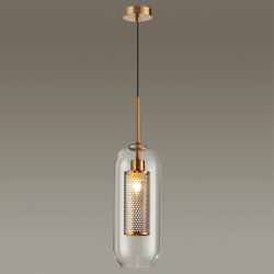 4940/1 PENDANT ODL22 401 античн.бронза/металл/прозрачный/стекло Подвес E27 1*40W CLOCKY