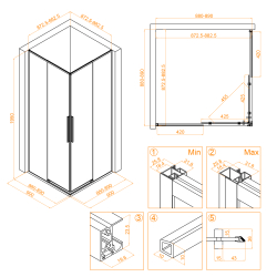 Душевой уголок RGW SV-31G (Прозрачное, 900x900)