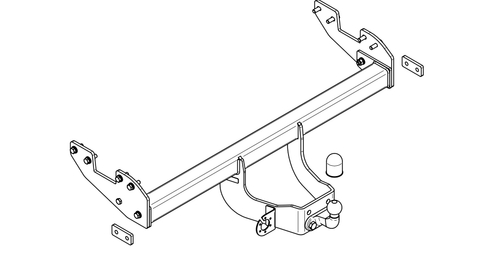 Фаркоп на Toyota Hilux двойная кабина, без силового бампера 2016-, JAC T6 2019-, JAC T8 Pro 2023- (паспорт и сертификат в комплекте)(без электрики) Steinhof.T-159