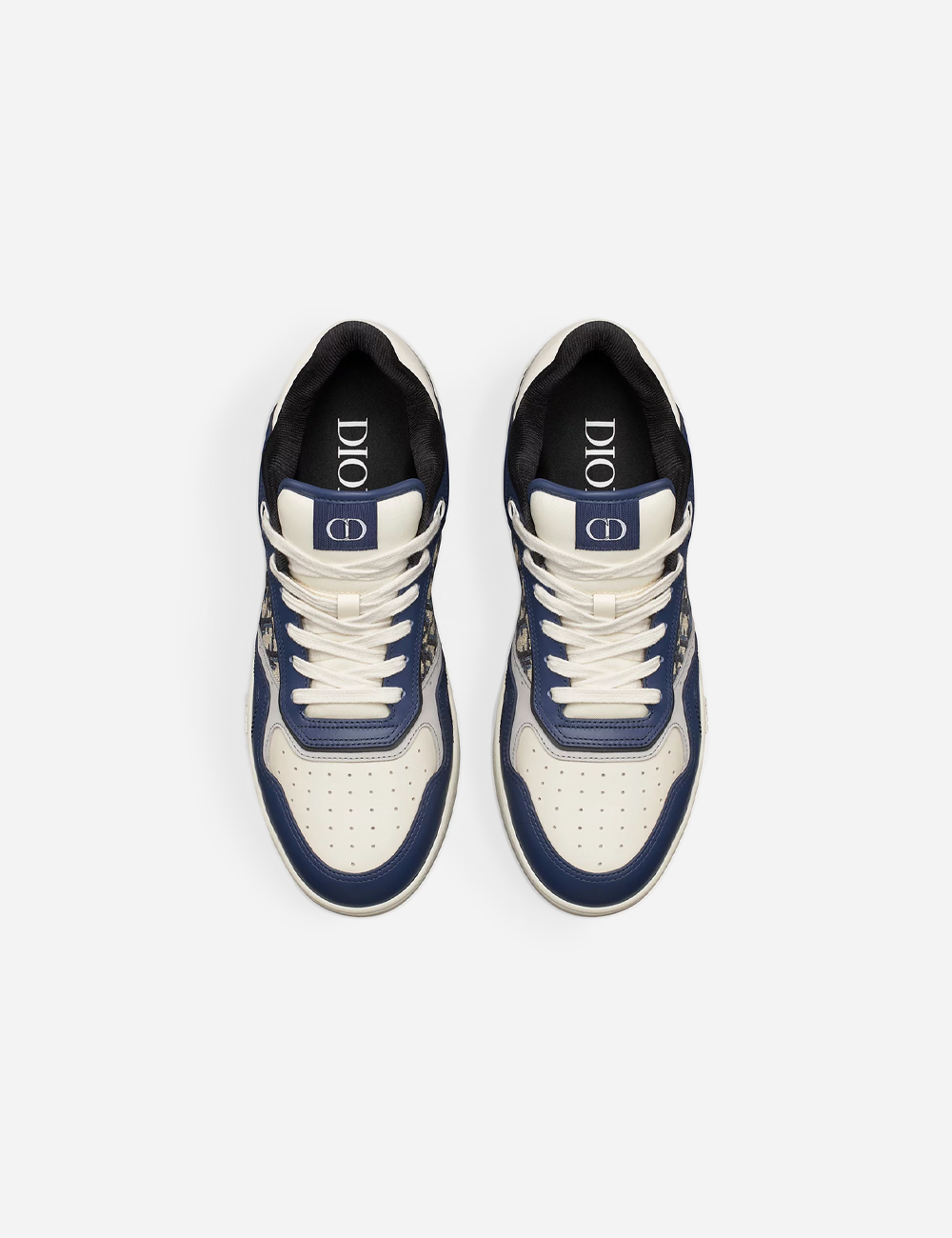 Кроссовки Dior B27 Uptown Low-Top Sneaker "Blue, Cream and Dior Gray Smooth Calfskin with Beige and Black Dior Oblique Jacquard"