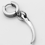 Серьга кольцо (1 шт.) "Клык" (30х7мм) для пирсинга уха. Медицинская сталь.