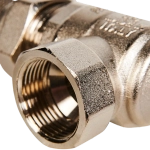 Кран шаровой полнопроходной угловой STOUT - 3/4" (ВР/НР-американка PN50, Tmax 150°C, ручка-бабочка)