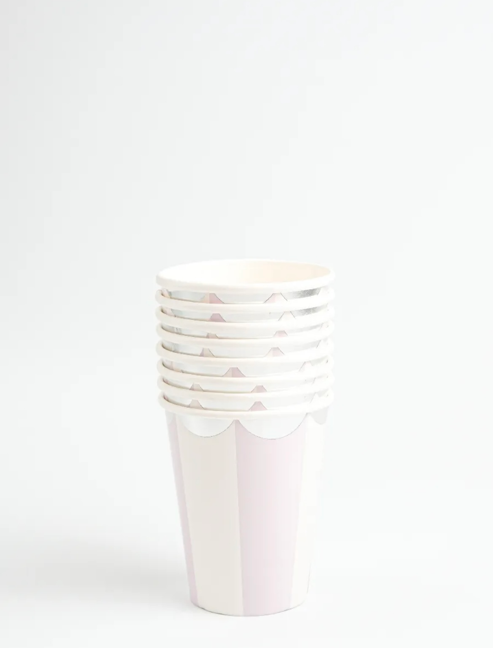 Стаканы бумажные "Полосатики" сиреневый 8 шт