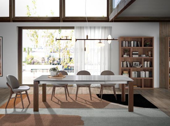 Раздвижной обеденный стол D2058BA /1095 из керамики и орехового дерева