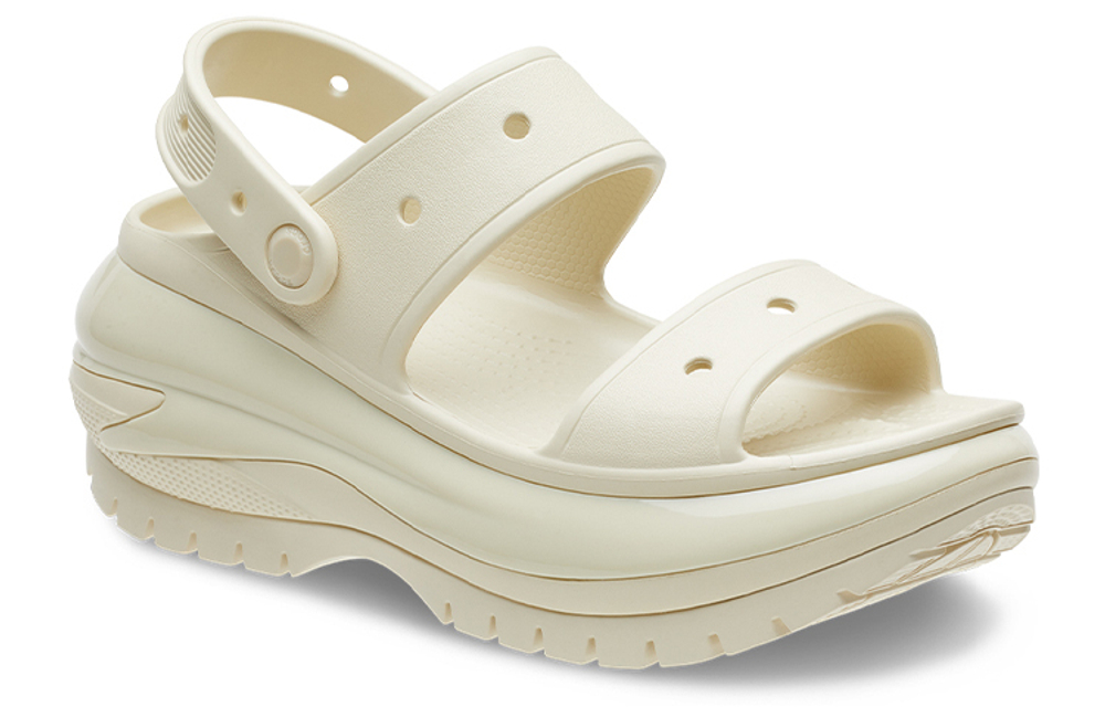 Crocs Crocs light wheel thick-soled sports sandals women's bone white