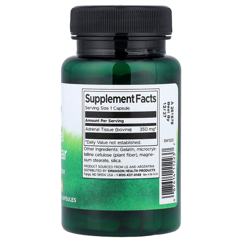 Swanson, Надпочечники, 350 мг, 60 капсул