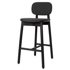 Стул барный с обивкой Saga, рогожка, темно-серый