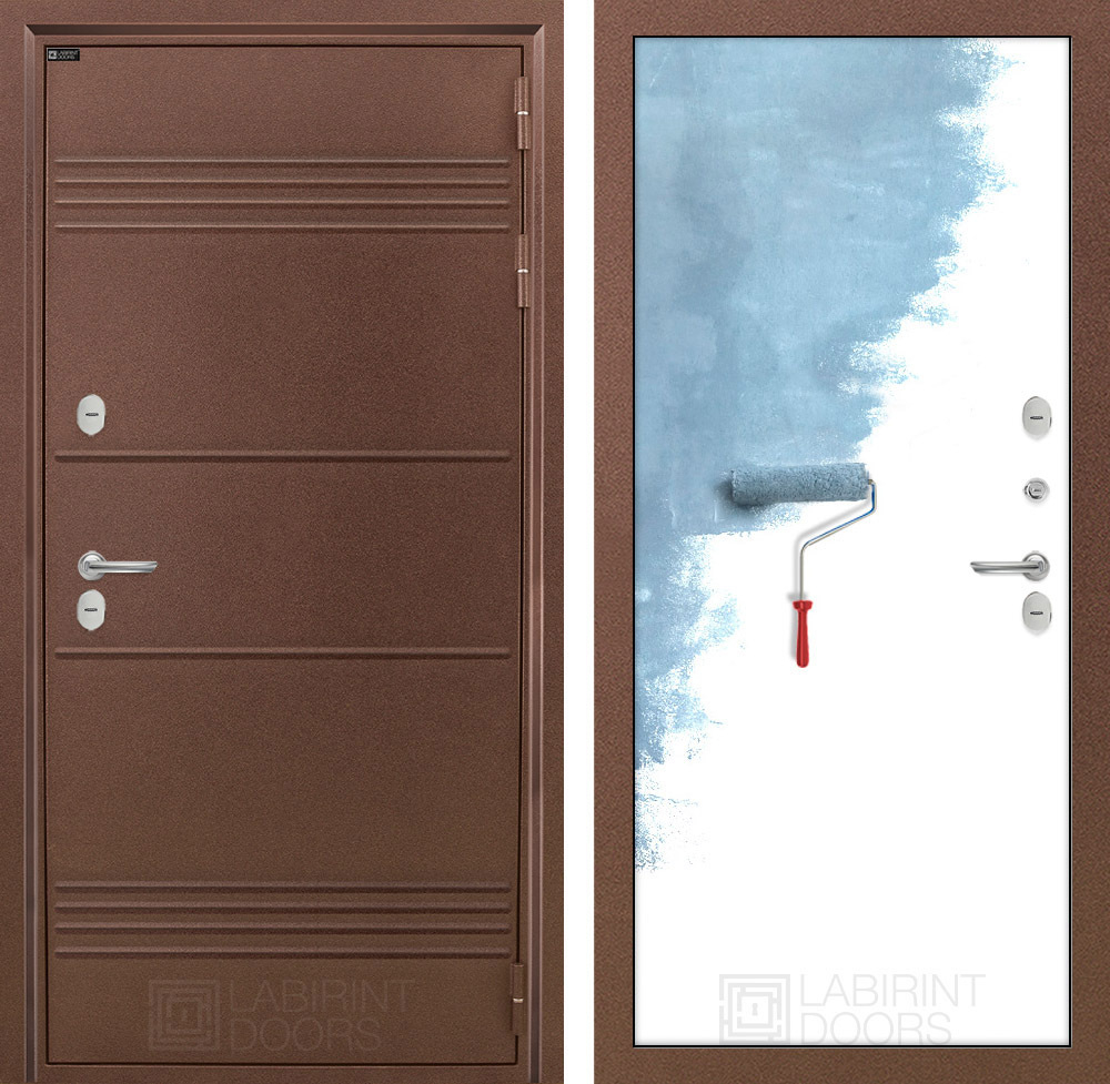 Дверь с терморазрывом входная Лабиринт Термо Лайт 28 Грунт под покраску