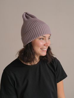 Шапка вязаная-резинка весенняя/осенняя КЭП(Пудра)