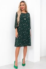 Платье Энджи (зеленый/принт) Р11-2015/3 Nikol (Акция)