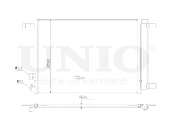 Радиатор кондиционера UNIO RAD-30008