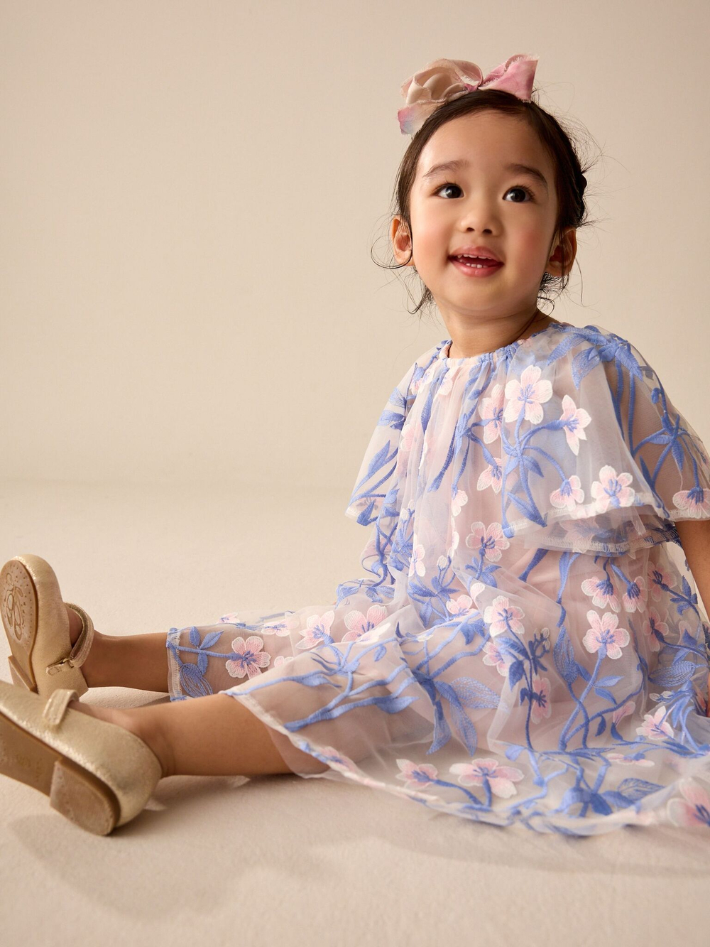 Платье для девочки Next AK0-003, Розовый, Голубой