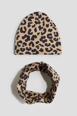 H&M Комплект из шапки и снуда, бежевый