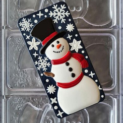 878 | Форма для шоколадных плиток "Новогодний снеговичок" (275*175 мм)