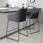 Барный стул со спинкой - TOSSBERG IKEA/ТОССБЕРГ ИКЕА, 101х42х56 см, серый