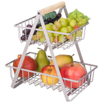 Корзина для фруктов с деревянной ручкой 27,5*17,5*29см