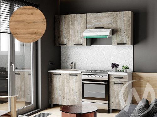 Кухня Элиана 1.8м с окапом (корпус белый/дуб юкон)