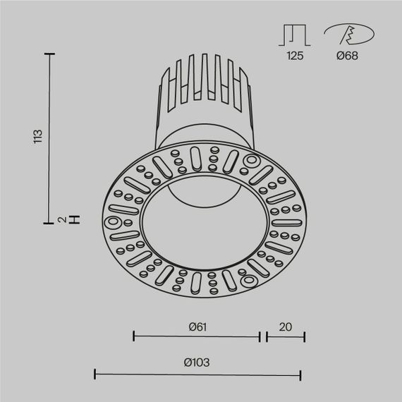 Встраиваемый светильник Maytoni Technical Dip DL122-15W-2.7K-TRS-W