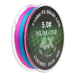 Шнур NUM ONE PE4X-100M 5.0#/0,370 mm Multi Colour