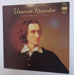 Винтажная виниловая пластинка Franz Liszt Ф. Лист, Gewandhausorchester Leipzig, Kurt Masur Ungarische Rhapsodien (GDR 1989)